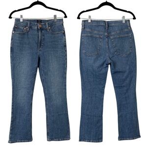 J.Crew Flare Crop Jeans Size 27 4 Mid Rise Medium Wash Denim Non-Distressed